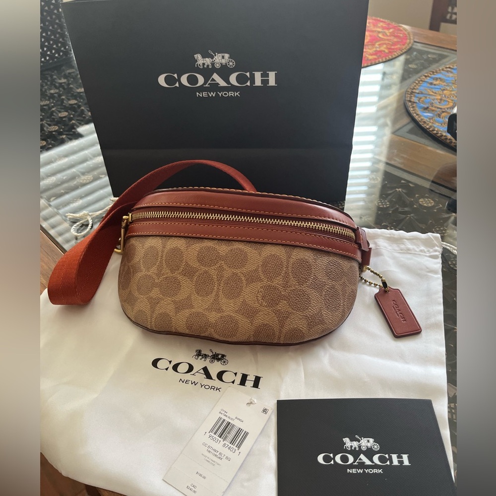EUC Coach Bethany Belt Bag in Signature Canvas